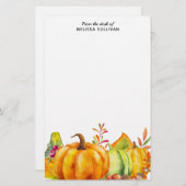 Oogstpompoenen, bladeren en olie briefpapier (Voorkant / Achterkant)