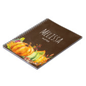 Oogstpompoenen, bladeren en olie notitieboek (Linkerzijde)