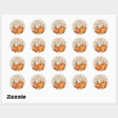 Oogstpompoenen Ronde Sticker (Vel)