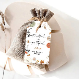 Oogstpompoenen Thanksgiving Dinner Cadeaubijslage Cadeaulabel