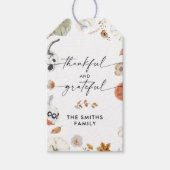 Oogstpompoenen Thanksgiving Dinner Cadeaubijslage Cadeaulabel (Voorkant)