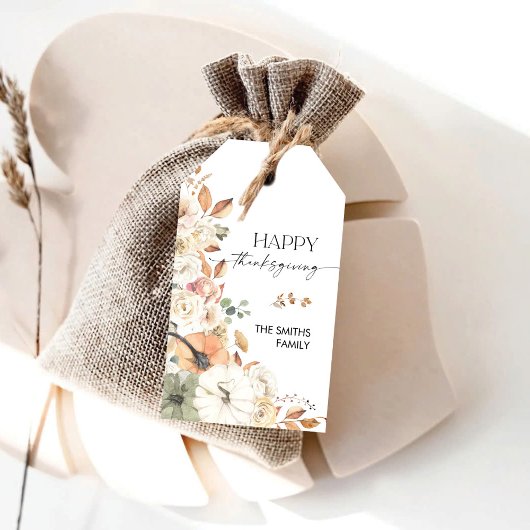 Oogstpompoenen Thanksgiving Dinner Cadeautag Cadeaulabel