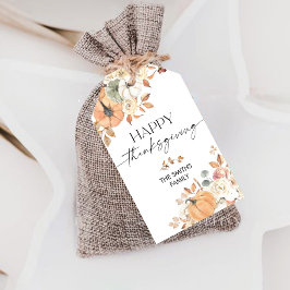 Oogstpompoenen Thanksgiving Dinner Cadeautag Cadeaulabel