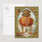 Oogstpop Pompoen Appel Peer Maïs Druif Briefkaart (Voorkant / Achterkant)