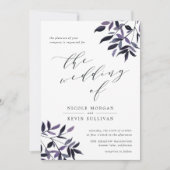 oogstpruim | Waterverf bruiloft uitnodiging (Voorkant)