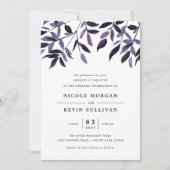 oogstpruim | Waterverf bruiloft uitnodiging (Voorkant)