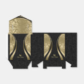 Oogstrelend Goud Zwart Damask Dynamische Lijnen 2 Bedankdoosjes (Uitgevouwen)