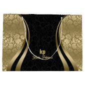 Oogstrelend Goud Zwart Damask Dynamische Lijnen 2 Groot Cadeauzakje (Achterkant)