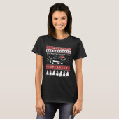 Oogstrelend kerstdachshund door de sneeuw t-shirt (Voorkant volledig)