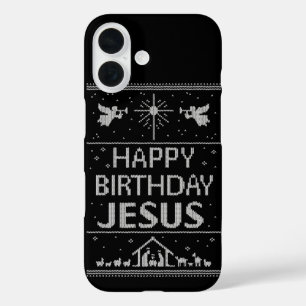 Oogstrelend kerstkeuken design Happy Birthday Jesu iPhone 16 Hoesje