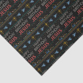 Oogstrelend kerstkeuken design Happy Birthday Jesu Tissuepapier (Detail)