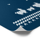 Oogstrelend kerstzweten Blauwe Religie Christelijk Poster (Hoek)