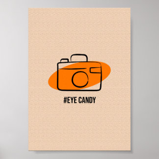 Oogstrelende Camera - Minimalistische Fotografie K Poster