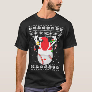 Oogstrelende honkbal Merry Ball Xmas Sweater Kerst T-shirt