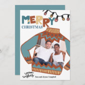 Oogstrelende kerstbeker Fun Photo Holiday Card Feestdagenkaart (Voorkant / Achterkant)