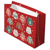 Oogstrelende kerstfeestdag cadeautas (Voorkant Gekanteld)