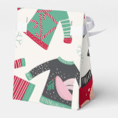 Oogstrelende kerstfeestdag groen rood rood bedankdoosjes (Achterkant)