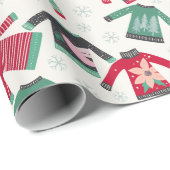 Oogstrelende kerstfeestdag groen rood rood cadeaupapier (Rol Hoek)