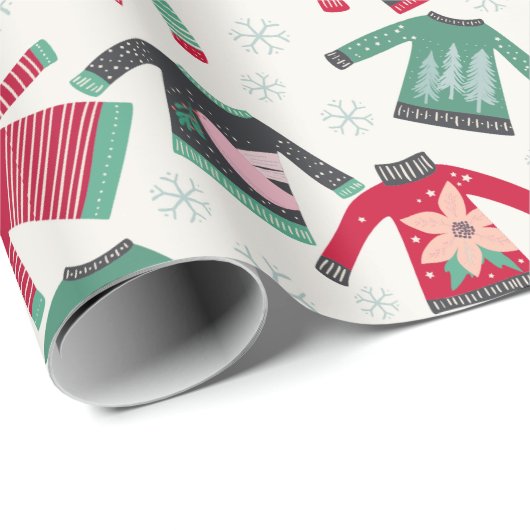 Oogstrelende kerstfeestdag groen rood rood cadeaupapier (Rol Hoek)