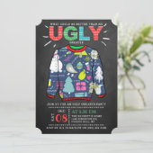 Oogstrelende kerstfeestdag in Chalkboard Kaart (Staand voorkant)