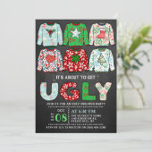 Oogstrelende kerstfeestdag in Chalkboard Kaart (Staand voorkant)