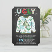 Oogstrelende kerstfeestdag in Chalkboard Kaart (Staand voorkant)