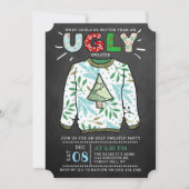 Oogstrelende kerstfeestdag in Chalkboard Kaart (Voorkant)