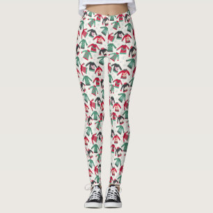 Oogstrelende kerstfeestpartij levert groen rood op leggings