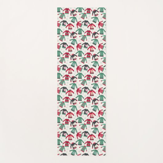 Oogstrelende kerstfeestpartij levert groen rood op yogamat (Voorkant)