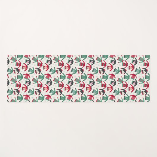 Oogstrelende kerstfeestpartij levert groen rood op yogamat (Voorkant (horizontaal))