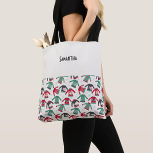 Oogstrelende kerstfeestpartij Levert groene naam Tote Bag