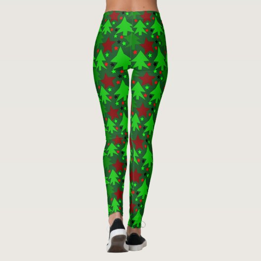Oogstrelende kerstkaasmakerboom leggings (Achterkant)