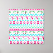 Oogstrelende kerstkeuken Tropische Flamingo Canvas Afdruk (Voorkant)