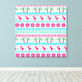 Oogstrelende kerstkeuken Tropische Flamingo Canvas Afdruk (Insitu (Houten vloer))