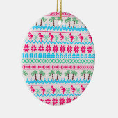 Oogstrelende kerstkeuken Tropische Flamingo Keramisch Ornament (Rechts)