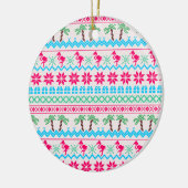 Oogstrelende kerstkeuken Tropische Flamingo Keramisch Ornament (Links)