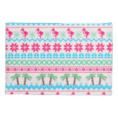 Oogstrelende kerstkeuken Tropische Flamingo Kussensloop (Achterkant)