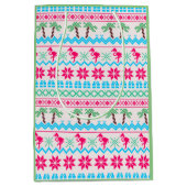 Oogstrelende kerstkeuken Tropische Flamingo Medium Cadeauzakje (Voorkant)