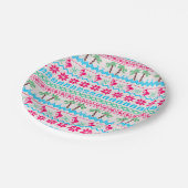 Oogstrelende kerstkeuken Tropische Flamingo Papieren Bordje (Gekanteld)