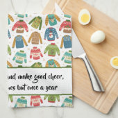 Oogstrelende maar lelijke kerstfeestelijke feestda theedoek (Quarter Fold)