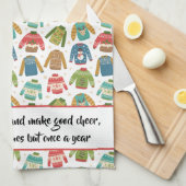 Oogstrelende maar lelijke kerstfeestelijke feestda theedoek (Quarter Fold)