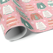 Oogstrelpapier voor kerstfeestroze kerstinslag cadeaupapier (Rol Hoek)