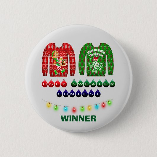 Oogstrelprijswinnaar voor onbedekte kerstkeuken ronde button 5,7 cm (Voorkant)