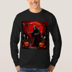 Oogstscene met Magere Hein T-shirt