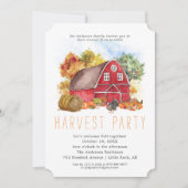 Oogstschuur Thanksgiving-dinerfeest Kaart (Voorkant)