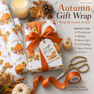 Oogstseizoen herfst landelijk   cadeaupapier