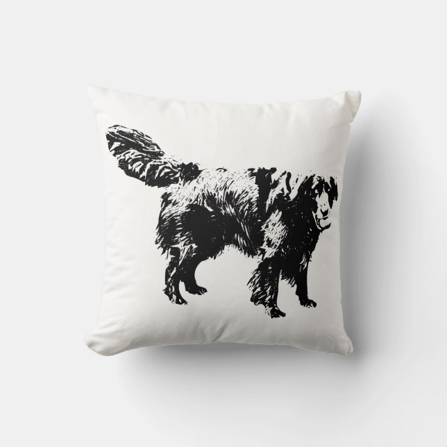 Oogstspel in zwart-wit kussen (Voorkant)