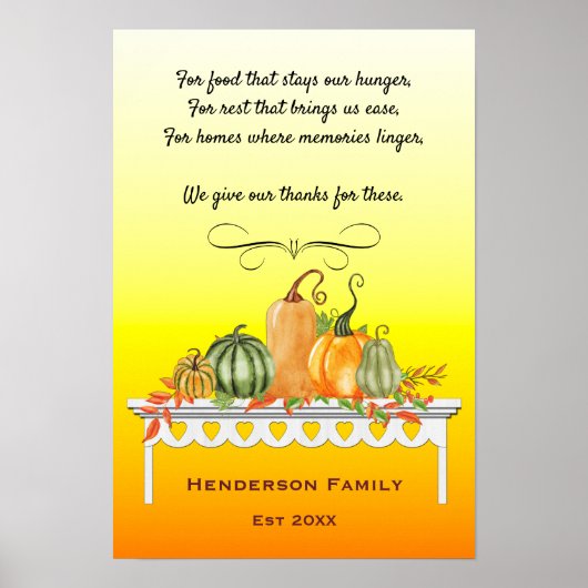 Oogsttafel Thankful Blessing Poster (Voorkant)