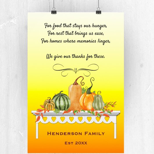 Oogsttafel Thankful Blessing Poster