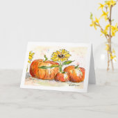 Oogsttijd Aquarel Wenskaart Kaart (Gele Bloem)